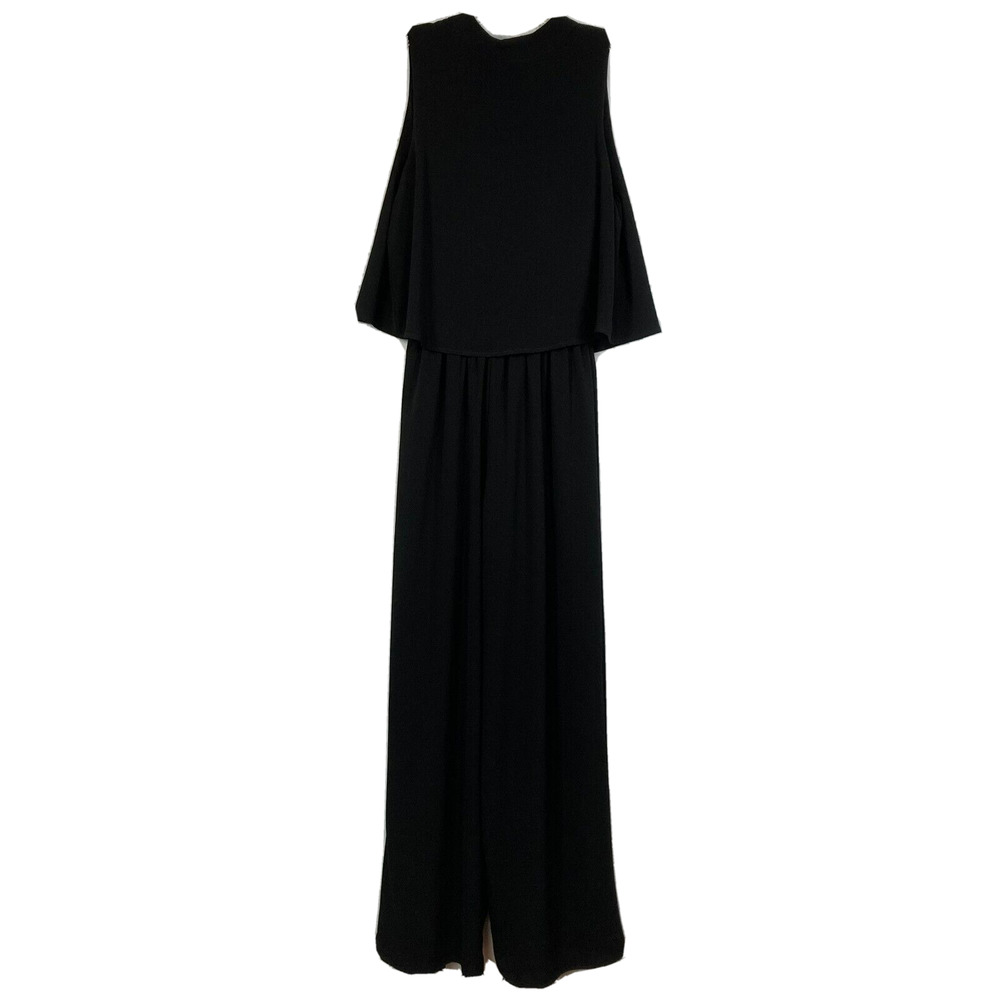 She + Sky‎ Jumpsuit Womens Sz M Black Pants Draped Top Sleeveless Flowy Rear Zip